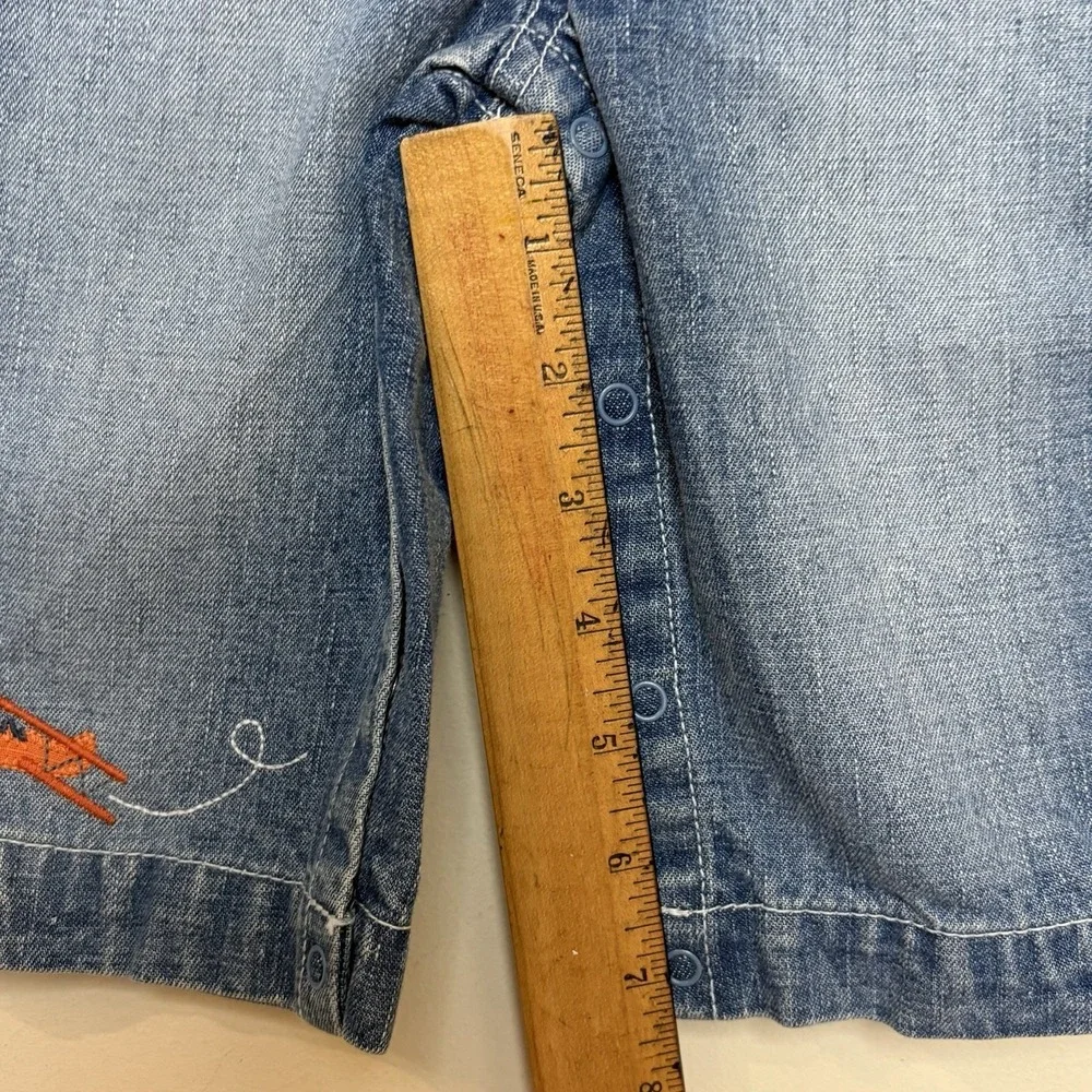 Vintage Gymboree 6-12 Months Denim Jean Plane Overalls 2005 Y2K New NWT